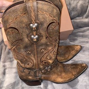 Cowboy boots w/ heart chain originally purchased from Boot Country in Nashvillle
